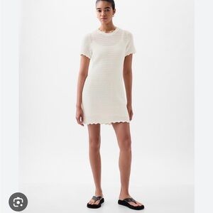 GAP Ivory Knit/Crochet Mini Dress